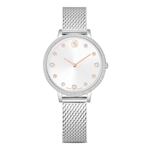 Swarovski Clarica Watch, Swiss Made, Metal Bracelet, Silver Tone, Stainless Steel