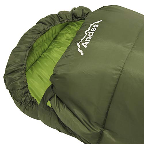 Andes Nevado 400 Mummy Sleeping Bag Warm 400GSM Filling - Compression Carry Bag Included - Ideal For Camping, Hiking, Backpacking, DoE Awards, Festivals Waterproof Andes Nevado 400 Mummy Sleeping Bag Warm 400GSM Filling - Compression Carry Bag Included - Ideal For Camping, Hiking, Backpacking, DoE Awards, Festivals Waterproof