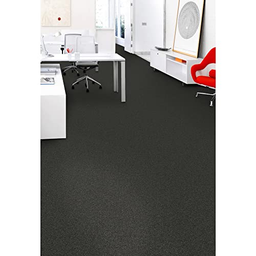 Image of Mohawk Basics 24 inch x 24 inch Berber (Loop pile), 0.07 inch Pile Height, Carpet Tile, PET Fiber, Smoke Color, (24 Tiles), (96 sqft /carton)