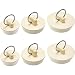 Hicarer 6 Pieces Rubber Sink Stopper Set Drain Stopper Plug with Hanging Ring for Bathtub, Kitchen and Bathroom, 3 Sizes, White