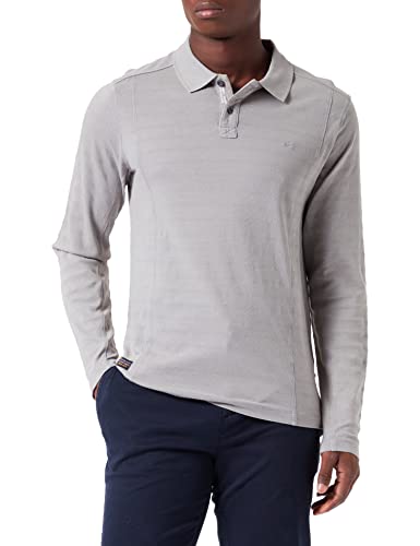 Preisvergleich Produktbild camel active Herren Langarm Poloshirt aus Reiner Baumwolle Grau Menswear-L