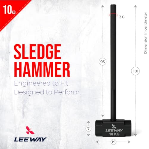 Image of LEEWAY 10 Kg Sledge Hammer for Strength Training, Gym Hammer, ClubBell, MaceBell for Full Body, Shoulder, Grip and Forearm Workout, Stretching Exercise Sledgehammer (Hammer, 10 kg)