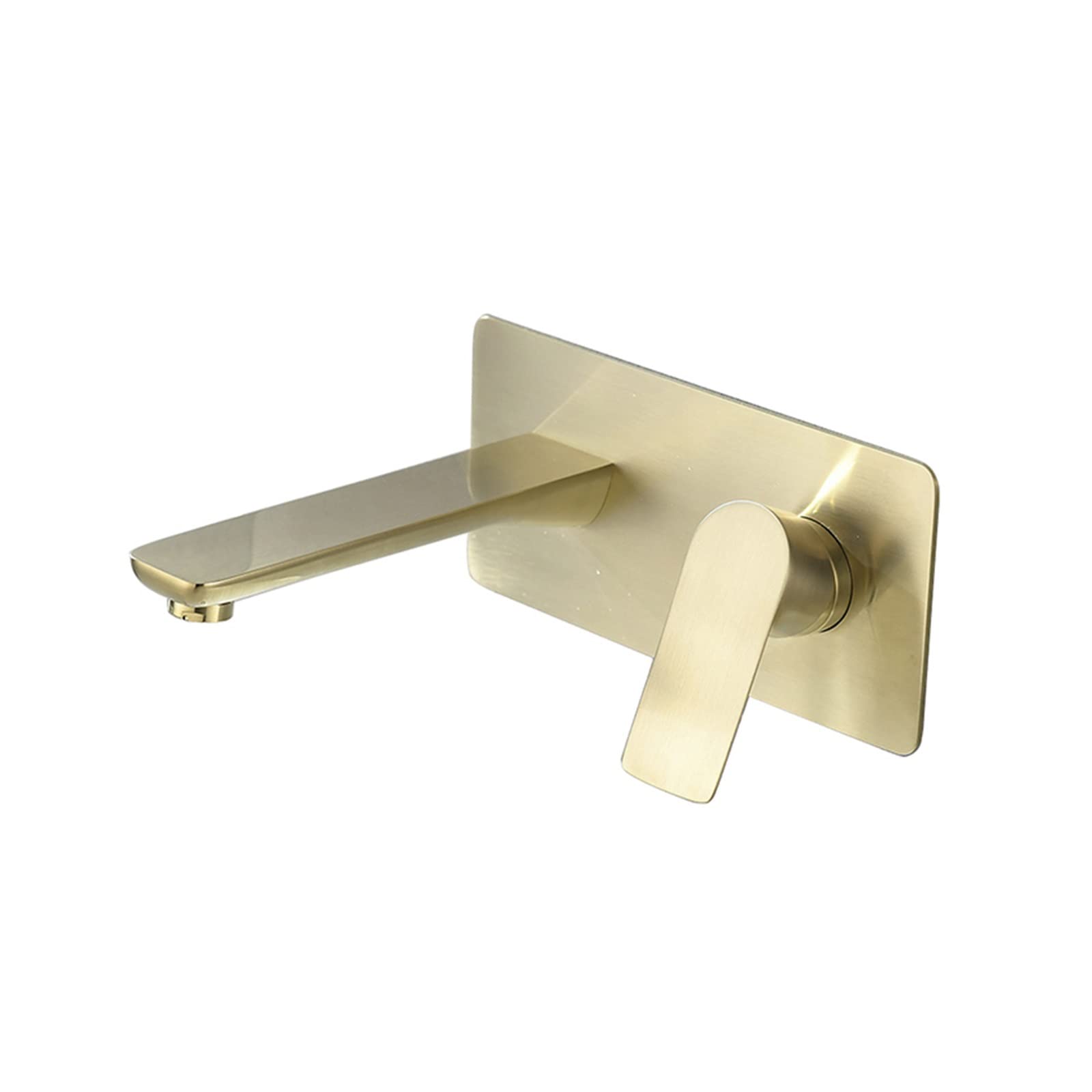 Robinet mitigeur en laiton brosse or avec mécanisme dissimulé pour évier de salle de bain