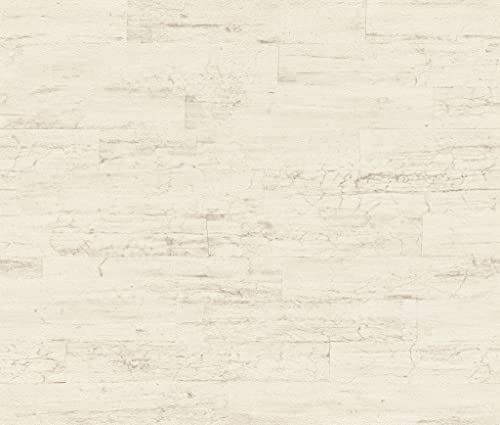 Papier peint intissé blanc crème cache défauts de mur - 2