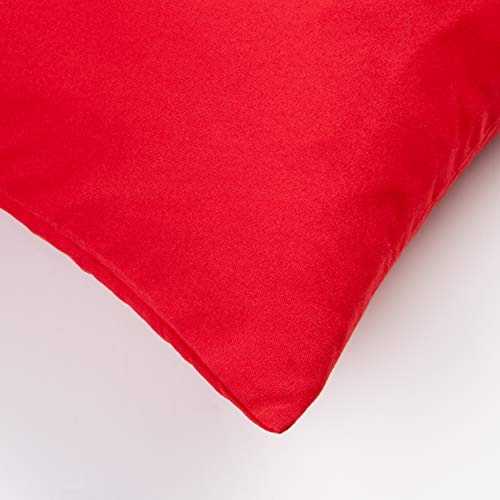 FLXXIE Microfiber Pillow Cases Queen Size Set of 2, Soft Pillowcases with Envelope Closure, Wrinkle Resistant Pillow Covers, 20x30, Red