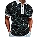 Générique Grands T-Shirts Hauts Chemise décontractée pour Hommes 3D fumée Impression Fermeture éclair col Rabattu Mode Blouses Amples à Chemises Boutonnées en Soie pour Hommes Florales