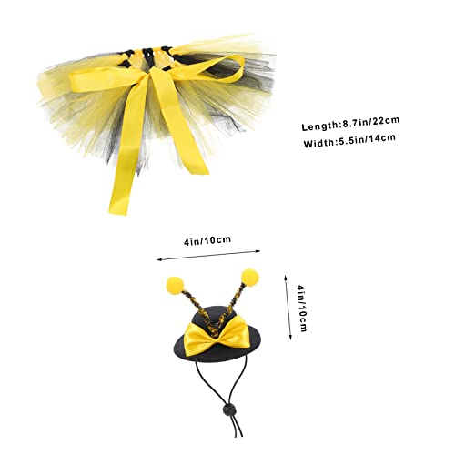 Disfraz abeja para perro con falda y gorro Halloween miniatura 2
