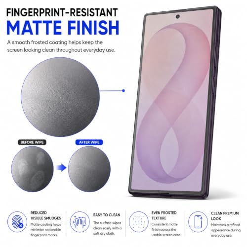 Image of FIRST MART Matte Anti-Glare Tempered Glass for Samsung Galaxy Z Fold 8 ultra With Installation Kit | Military-Grade Gaming Screen Protector & Cable Guard | Edge to Edge Coverage | Black