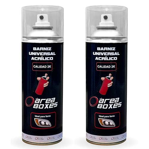 Barniz Acrilico 2K P/ Faros Coche Y Cualquier Superficie. [adherencia Policarbonato] RESISTE A Rayos UV, Barniz Transparente Para Coche, Madera, Metal, Etc. Laca 2K Alto Brillo. 400Ml (2, Brillante)
