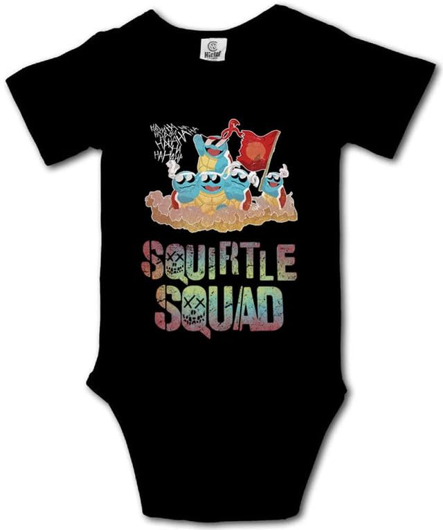 Turtle Squad Baby Bodysuit Romper Unisex Short Sleeve Onesie Black