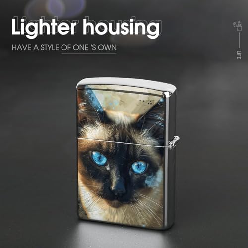 Funda para encendedor diseño Siamese Cat Art miniatura 4