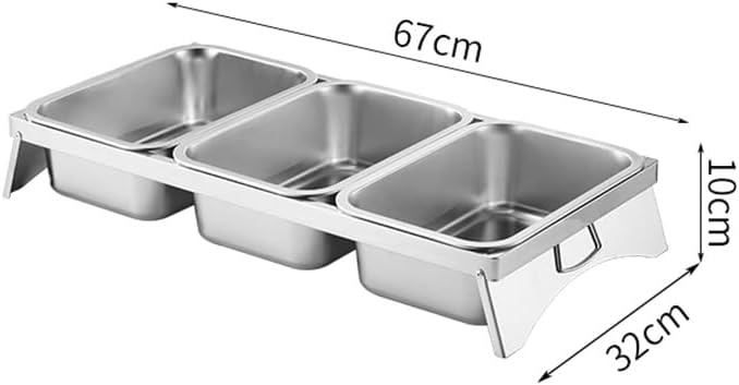 Commercial Spice Rack Set, Countertop Condiment Holder With Handle, Stainless Steel Pizza Combination Plate For Hotel Party Cheese Sauce Lettuce(Silver-A,67x32x10cm)