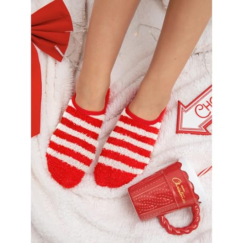 Image of 3Pairs Ankle Socks Low cut Pom Pom Fluffy Fuzzy Warm Winter Plush Slipper Socks For Women