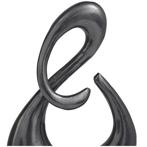 Escultura decorativa abstracta de metal aluminio gris oscuro 7 x 3 x 12 pulg miniatura 2