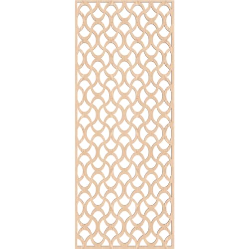 Image of 19 3 /8 inchW x 49 3 /8 inchH x 3 /8 inchT Resort Decorative Fretwork Wood Wall Panels, Red Oak