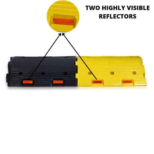 Image of ABS INDUSTRY Safety Speed Breaker 75mm PVC Road Hump Pack Of 3 Meters (3 Black and 3 Yellow Breakers)