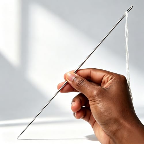 3PCS / 10" Professional Upholstery Needle 25cm Length 3mm Thickness, Big Eye Hand Sewing Needles for Stitching and Crafting Projects