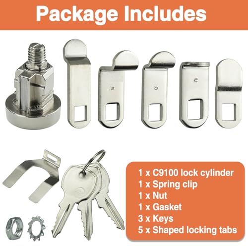 1-Pack Mailbox Lock and Key L-1172C COMP-X National Mailbox Lock C9100 Mailbox Key Lock with 3 Keys 5 Shaped Locking Plates Clockwise by HEMRUNK - Image 5