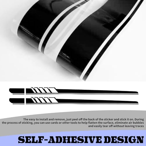 Image of ijuicy 2 PCS Car Body Decoration Decals, Waterproof BK Material Sports Style Long Stripes Side Skirt Stickers, Vehicle Personalized Decorative Accessories, Suitable for Most Car Models (Black)