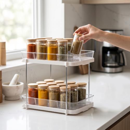 Organizador Bajo Fregadero con 2 Cajones Deslizantes, Estante de Almacenamiento de 2 Niveles (Estilo Alto) miniatura 2