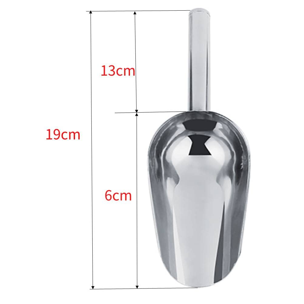 5 Pezzi Paletta per Ghiaccio in Acciaio Inox, Cucchiaini per Caramelle Multiuso, Paletta Cibo, Adatta per Cucine, Bar, Buffet, Cereali, Farina, Grano, Cibo per Gatti, Cibo per Cani
