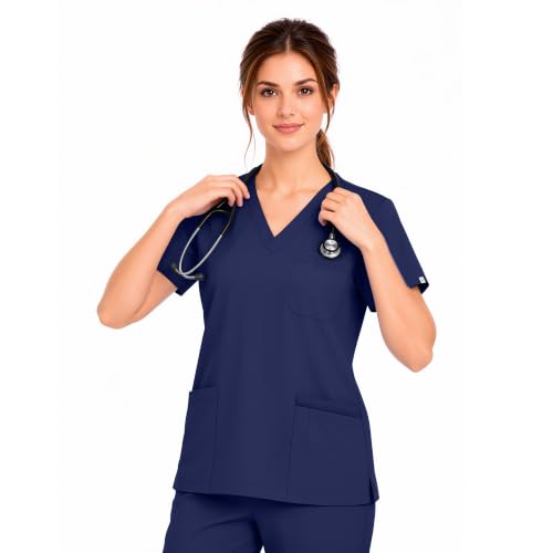 Image of SUNME Scrubs for Women Set, V Neck Top & Jogger Pants with 9 Pockets