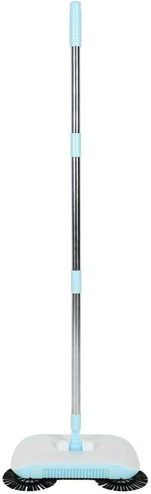 Hand Push Sweeper, Household Hand Sweeping Machine, Non Electric Sweeper Mop Broom Dustpan Floor Cleaning Tools for Cleaning Hair, Fruit Shell, Dust, etc - Angle Changable Freely(Blue)