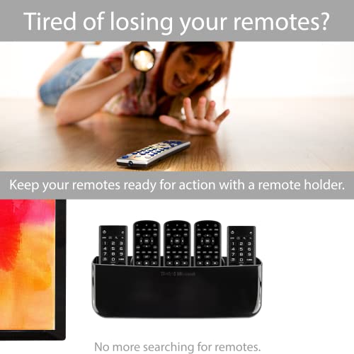 Totalmount Hole-Free Remote Holder – Eliminates The Need To Drill Holes In Your Wall (Premium Black Remote Control Holder For 5 Or 6 Remotes) #TOP1