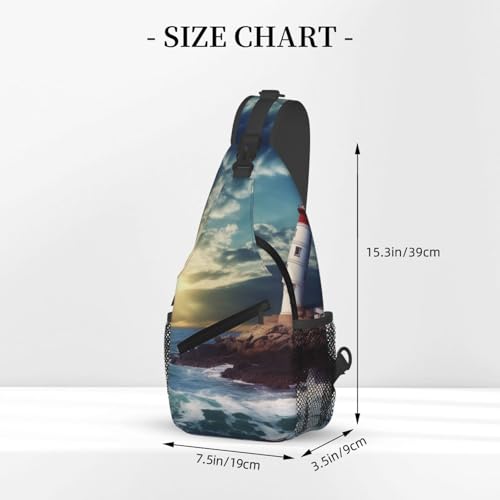 Bolso Sling Unisex Negro para Senderismo y Viaje miniatura 2