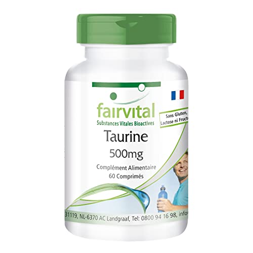 Fairvital | Taurine 500mg - 2 mois - VEGAN - Hautement dosé - 60 comprimés
