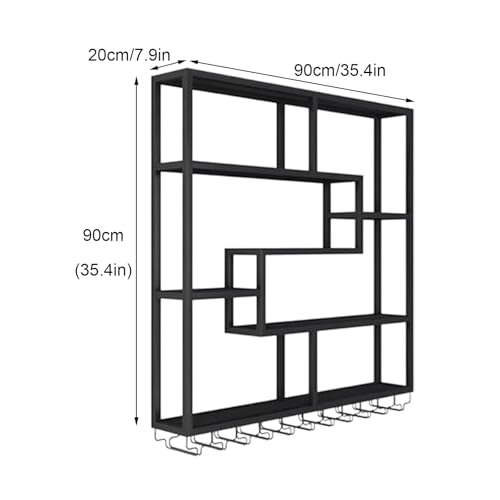 Soporte para botellas de vino metálico montado en pared dorado miniatura 2