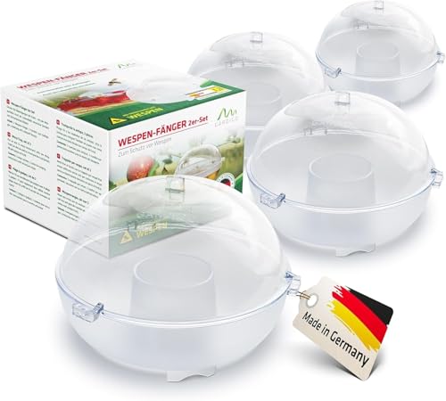Gardigo® 4X Trampas para Avispas y Otros Insectos | para Interior y Exterior Muy Eficaz | Made in Germany | para Jardín, Piscina, Terraza, Balcón | Atrapa Insectos, Trampa Avispas Exterior