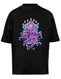 Elegante Emrakul Unisex Camiseta Holgada Mangas Cortas Hombre Mujer Negra Baggy T-Shirt Short Sleeves Black