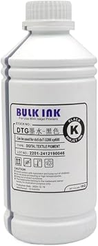 1000ml White DTG Ink Textile Ink Compatible with DX5 DX6 DX7 XP600 5113 4720 I3200 Printheads and F2100 F3070 L805 L800 Printers Garment Printing Ink1000ML-DTG Ink BK
