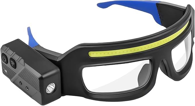 LED Safety Glasses with Front Light & Side Flashlight, Rechargeable Hands-Free Work Light Goggles, COB Headlamp Safety Eyewear for Repair, Night Work, Cycling, Camping, Mechanic & Outdoor Use-image-21