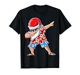 Dabbing Santa Christmas in July Boys Men Hawaiian Xmas Dab T-Shirt