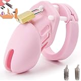 Male Chastity Device Chicken cage, Plastic Chastity Device for Male Penis Exercise, ergonomically Designed Chastity cage Printed Pink Large Adult Sex Toy Sweater AF-58