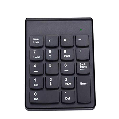 Gaming Keyboard Wireless 2.4G Mini USB 18 tasti tastierino numerico Numeric Keypad tastiera ergonomica Single Hand tastiera Gaming Keyboard for PC tastiera senza fili ( Color : BK )