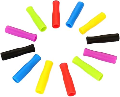 UPKOCH 25 pajitas de vaso con puntas de goma para pajitas de silicona, pajitas de acero inoxidable, cubiertas de paja de silicona de acero