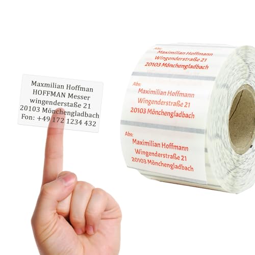 Étiquettes d'adresse personnalisées autocollantes 60x30mm transparentes en rouleau