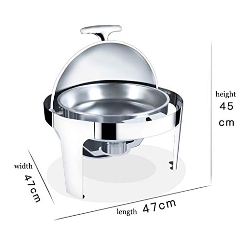 HSBAIS Speisenwärmer Buffetwärmer, 6 Qt Edelstahl Chafing Dish Runde Roll-Laden Warmhaltebehälter mit Deckel für Buffet… – Bild 5