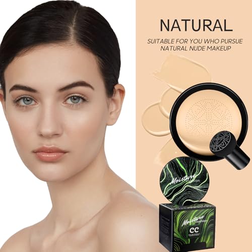 Ursoulney Mushroom Head Air Cushion Cc Cream - Bb Cream Foundation Makeup Moisturizing Concealer Long-Lasting, Cushion Foundation Full Coverage Self Adjusting For Mature Skin & All Skin Types thumb #1