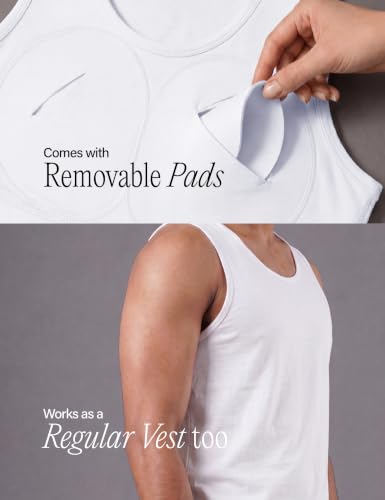 Image of DAMENSCH Form Physiq Padded Chest Vest for Men Muscle Enhancer Innerwear Sculpted Body Shaper Vest Removable Foam Inserts Slim Fit Confidence Wear