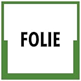 Aufkleber Abfallkennzeichnung Hinweis „Folie“ Müllentsorgung Recycling Schild Folie, grün | 5-40cm Made in Germany, Größe: 30x30cm