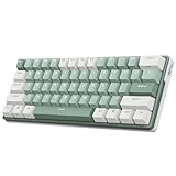 RK ROYAL KLUDGE RK61 Plus Wireless Gaming Keyboard, 60 Percent Mechanical Keyboard with Bluetooth/2.4Ghz/USB Wired, RGB Custom Keyboards for Win/Mac, PC Game, Hot Swappable Silent Linear Switch, Green