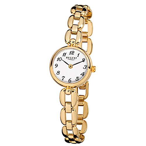 Preisvergleich Produktbild Regent Damenuhr F801 Edelstahl goldplattiert