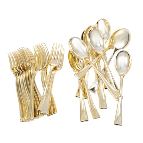 FOMIYES 1Set Disposable Mini Cutlery Includes Mini Spoons Mini Forks for Parties Events and Home Use Elegant Design for Desserts Appetizers