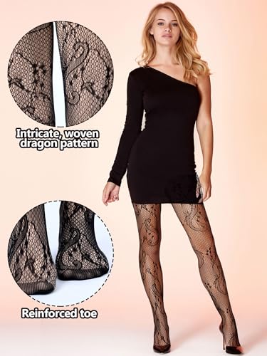 Image of Bencailor Halloween Fishnet | Black Stocking Tight, Legging, Small Hole, Pattern, High Waist Pantyhose, Lace