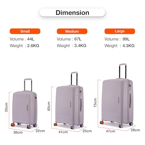 Image of Nasher Miles Coorg Hard-Sided Polypropylene Check-in Luggage 28 inch | 75cm | 8 Wheels Large Trolley Bag for Travel | Suitcase (Grey)
