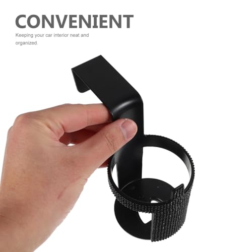 Portavasos multifuncional para carro con gancho negro brillante miniatura 3